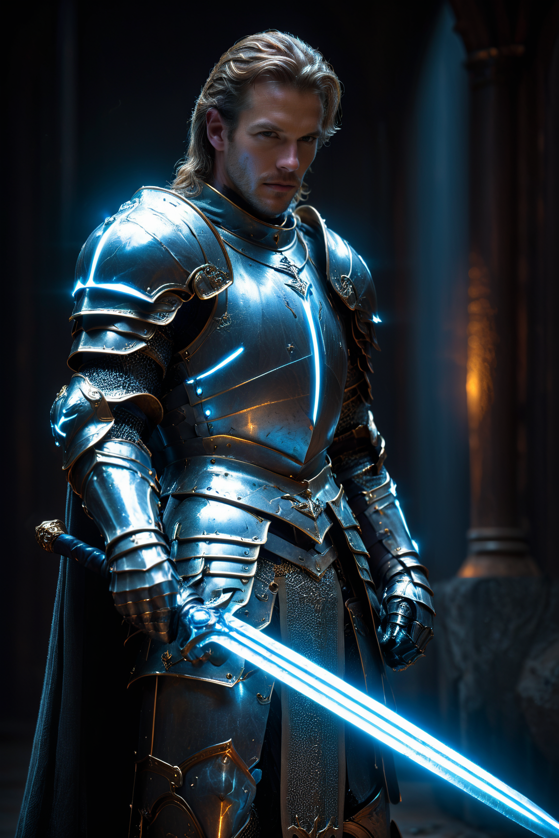 20240205225228 3205691760 by  Tim Hildebrandt  and  Peter Milligan  ,   knight wearing glowing_armor, simple clean shiny glowing_armor, hkstyle, knife,  s.png